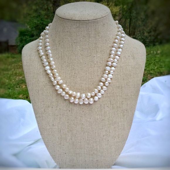 HP! Vintage Peyote sterling silver pearl necklace - Picture 2 of 6